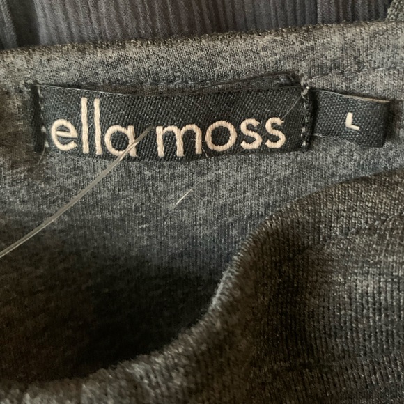NWT Ella Moss Charcoal Gray Mini Sundress Sheer Overlay Size L - Picture 3 of 9